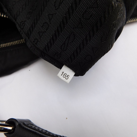 SOLD-Authentic Prada Black Nylon Leather Hobo Bag - Picture 7 of 8